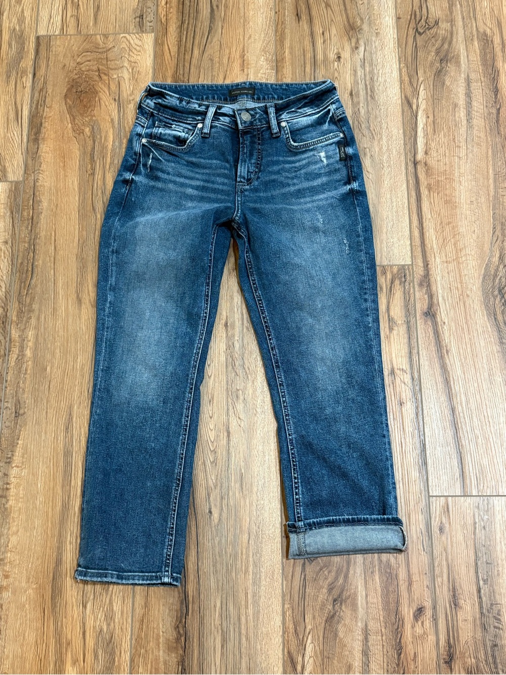 Silver Jeans Co Suki Capris Size W28 Blue Dark Wash Stretch MINT